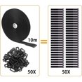 thumbnail image 2 of Jinsinto 10m Adjustable Cable Straps with 50 Buckles, Free Cut Length, Black Reusable Fastening Cable Ties, Hook and Loop Securing Strap for Cable Tidy, Wire Management, Cord Organiser, 2 of 5