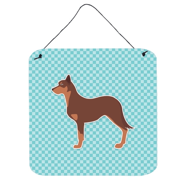 Caroline's Treasures Australian Kelpie perro tablero de ajedrez azul para colgar en la pared o en la puerta BB3729DS66, 6 x 6, multicolor Caroline's Treasures BB3729DS66