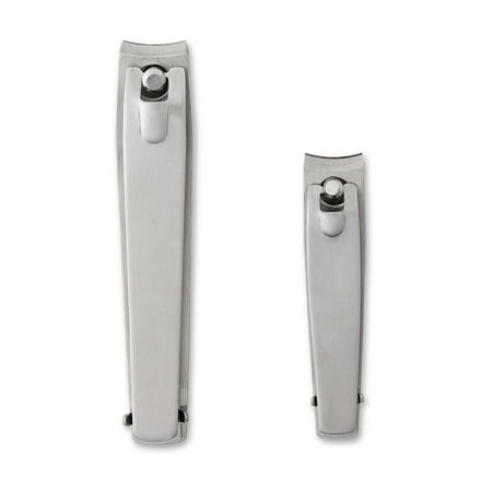 Equate Stainless Steel Silver Adult Toenail and Fingernail Clippers with File 2 Pieces