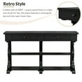 thumbnail image 3 of EUROCO 54" Retro Console Table Sideboard, Solid Wood Sofa Table with Open Adjustable Shelves, 2 Drawers Entrance and delicate pattern, Dinning Room, Living Room, Antique Black, 3 of 8