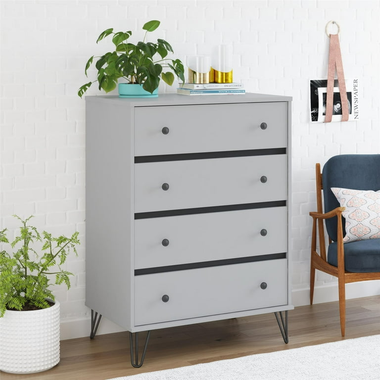 Novogratz Owen 4 Drawer Dresser Dove Gray Walmart