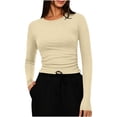 thumbnail image 2 of ATENAR Womens Tops,Tops for Women,Soft,Stretch Fabric,Warm,Comfort Fit,Khaki,XL, 2 of 7