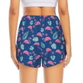 thumbnail image 4 of Xecao's Plants And Flamingos for a double-layer running short for women, perfect for gym, tennis, and more, featuring a convenient pocket., 4 of 9