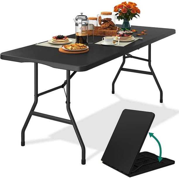 YITAHOME Folding Tables Heavy Duty Folding Table 6ft with Carrying