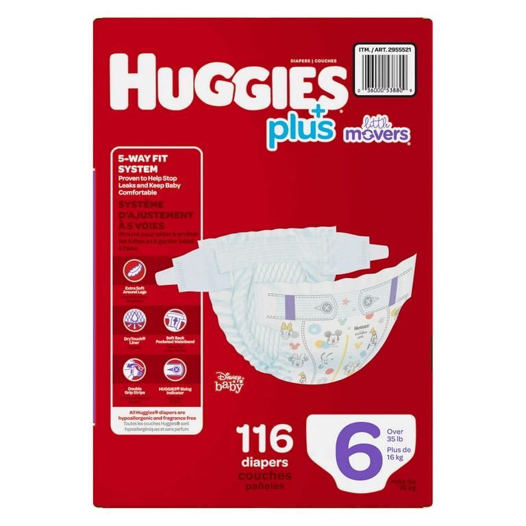 Huggies +Plus Little Movers Disney Baby Diapers Size 6 (Over 35 lb) 116 ea, Shop