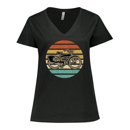 Inktastic Cycling Vintage Bicycle for Cyclist Women s Plus Size V-Neck T-Shirt price history on PriceWatchPro