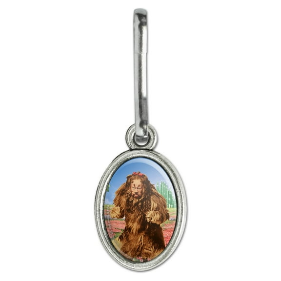 Wizard of Oz Lion Character Antiqued Oval Charm Clothes Purse Suitcase Backpack Zipper Pull Aid