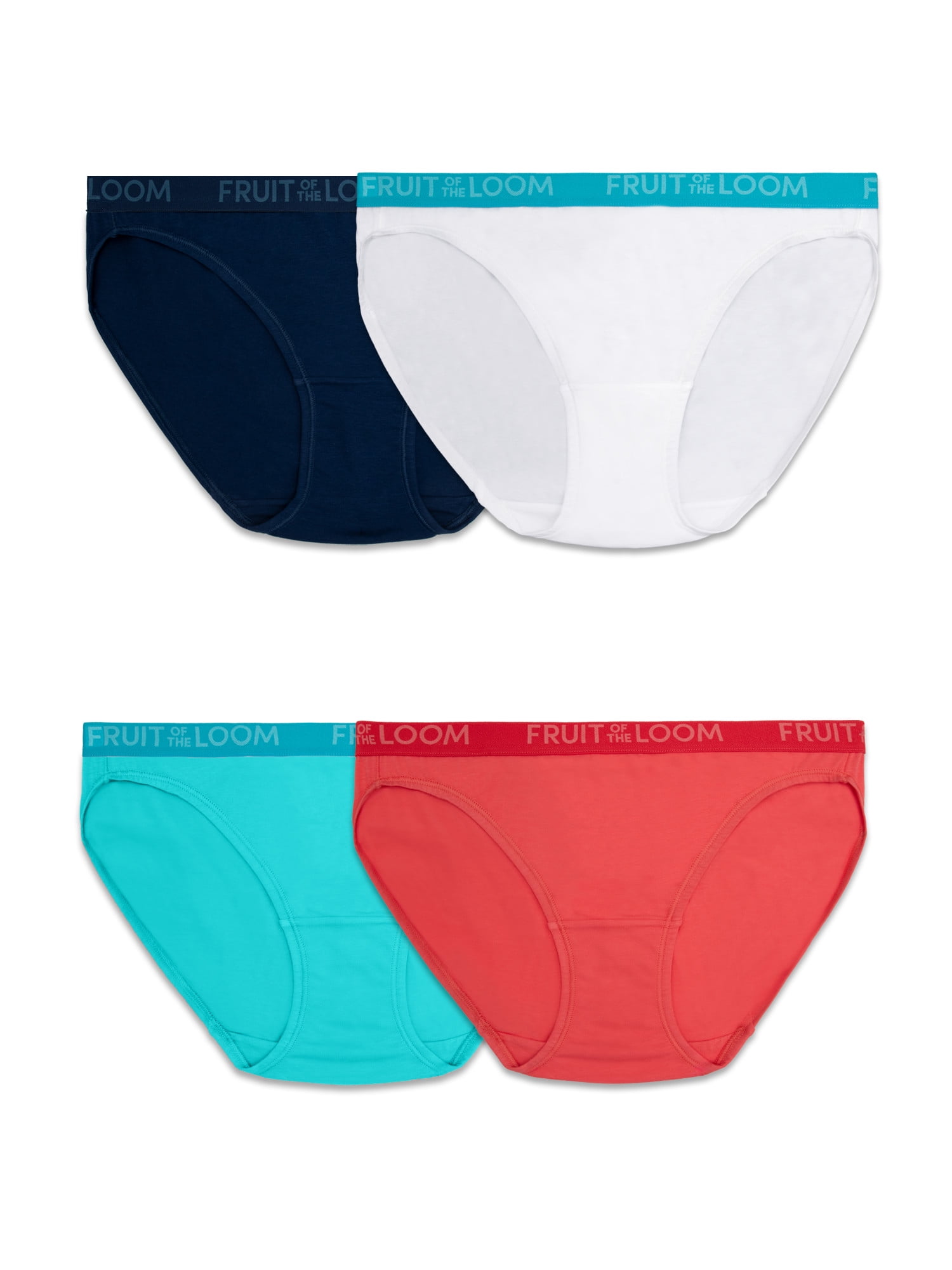スパフル Fluit of the Loom Fruit of the Loom Energize Cotton Stretch Bikini - 4-Pack