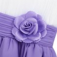 thumbnail image 5 of RUNQHUI Girls Pleated High Waist Chiffon Flower Girl Dress Wedding Birthday Party Dress Lavender 12, 5 of 7