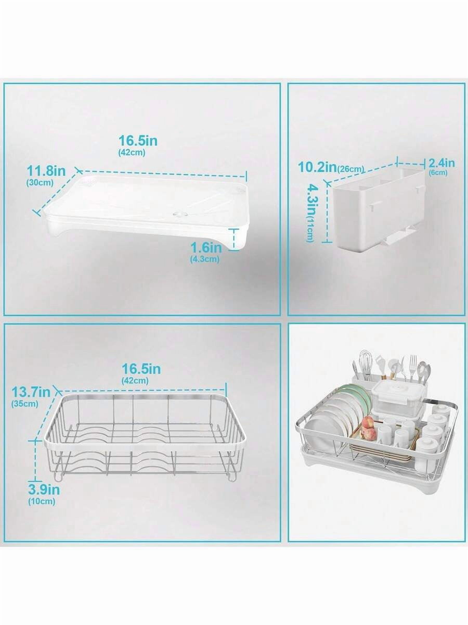 Dish Drying Rack 304 Stainless Steel Dish Rack With Drainboard,Space Spaving Auto-Draining Drying Racks For Kitchen Counter,Large Capacity Dish Racks For Bowls, Cups, Dish Drainer