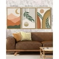 thumbnail image 6 of Drsoum Boho Botanical Wall Art 16x24in3pcs Natural Framed Watercolor Sunrise Mountain Decor for Living Room Bedroom, 6 of 6