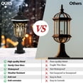thumbnail image 6 of 24" Outdoor Post Lantern, 1-Pack Vintage Black Lamp Post Light with Bubble Glass, Waterproof Aluminum Exterior Lighting Fixture for Garden, Pathway, Yard, Driveway (Bulb Not Included), 6 of 9