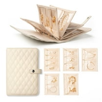 Travel Jewelry Organizer Case,Jewelry Organizer Ring Holders for jewelry with Clear Zipper Velvet Pouch Bag for Necklaces Rings Earrings Bracelets,Teacher Gifts for Women, White