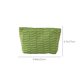 thumbnail image 3 of Bolso Cosmético Tejido de Lana con Bloque de Color a Rayas, Verde Rojo, Poliéster, Gran Capacidad 25x17x6cm, Estuche para Lápices Portátil Multifuncional, 3 of 8