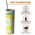 thumbnail image 6 of Lemon Slim Tumbler with Lid Straw Stainless Steel Travel Mug Modern Tumbler 20 oz for Spring Summer Birthday Christmas, 6 of 7
