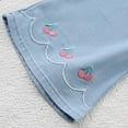thumbnail image 7 of Avrntaa 2PC Little Girls Elastic Waist Denim Pants Baggy Wide Leg Pants Cute Flower Embroidery Casual Trousers, 7 of 7