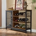 thumbnail image 3 of Gabinete de Bar de con Soporte para Copas y Porta botella, Estantes Bufets de Cocina, Mueble Mini Cantina para Vino, 3 of 11