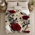 thumbnail image 5 of Printed Flannel Throw Blanket with Rose, 5 of 9