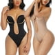 thumbnail image 2 of Women Sexy U Plunge Backless Body Shaper Bra, Deep V-Neck Seamless Bodysuit Thong Underwear Padded Push Up Invisible Shapewear, 2 of 5