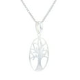 thumbnail image 2 of Jewelry Trends Sterling Silver Oval Tree of Life and Love Pendant on 18 Inch Box Chain Necklace, 2 of 4