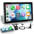 thumbnail image 1 of Single Din Car Radio with Wireless Carplay Android Auto, Hodozzy 10.1 Inch Touch Screen Rotation Single Din Car Stereo with Bluetooth, FM/AM/RDS Radio, 1 of 7