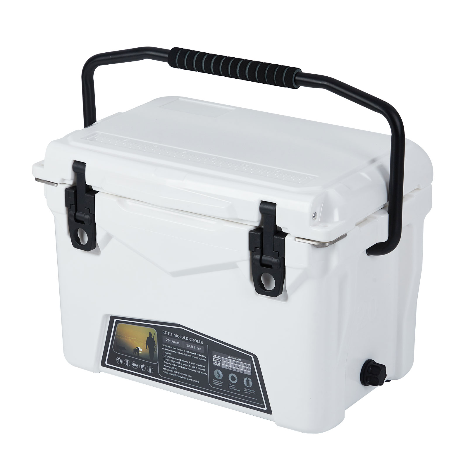 Towallmark Cooler Insulated 20Qt Personal For Hot Food Ice Ice Chest Small Hard For Fishing Boat Camping Outdoor