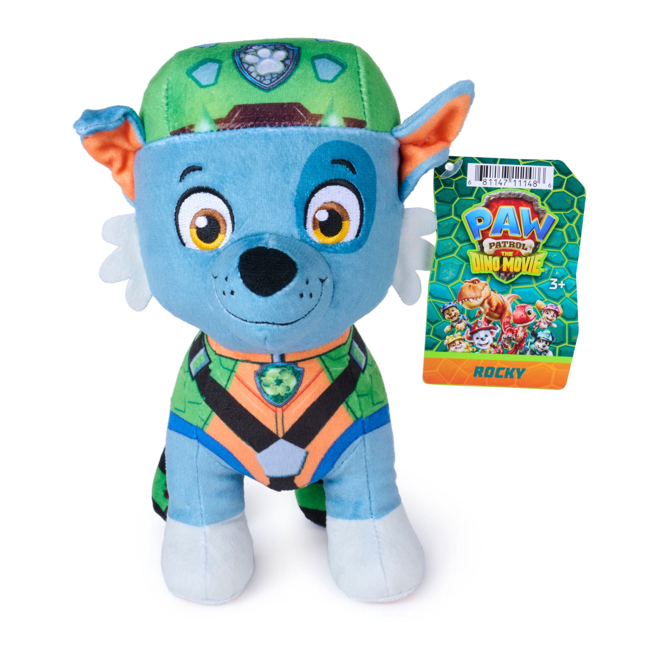 PAW Patrol The Dino Movie 8-Inch Rocky Plush Toy, for Ages 3 and up
