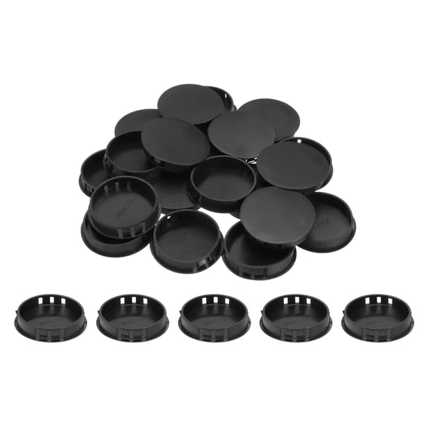 30pcs tapones de agujero de plástico de nylon, tapones de agujero de tornillo redondo de 2" (50mm) para muebles de cocina en negro