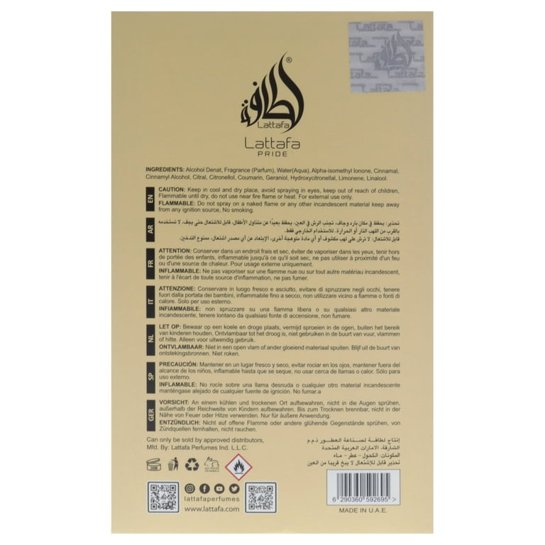 Lattafa Pride Affection EDP Spray, Unisex Woody Floral Perfume