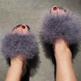 thumbnail image 4 of GERsome Womens Slides Fuzzy Slippers Open Toe Fluff Slippers With Arch Support Plantar Fasciitis Orthotic Slippers Women House Shoes, 4 of 6