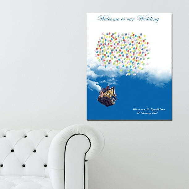 Personalizar Papel De Huellas Digitales De Dibujos Animados, Libro De Firma Creativa, Material De Lienzo De Material Duradero, Para La Decoración De Cumpleaños De La Boda