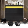 thumbnail image 2 of NYBOPAVIS 6 Drawer Dresser for Bedroom, 39" Wide Black Wooden Dresser for Clothes, Modern Chest of Drawers with Flip Top Storage, LED Lights & Charging Station for Closet, Living Room, Entryway, 2 of 9