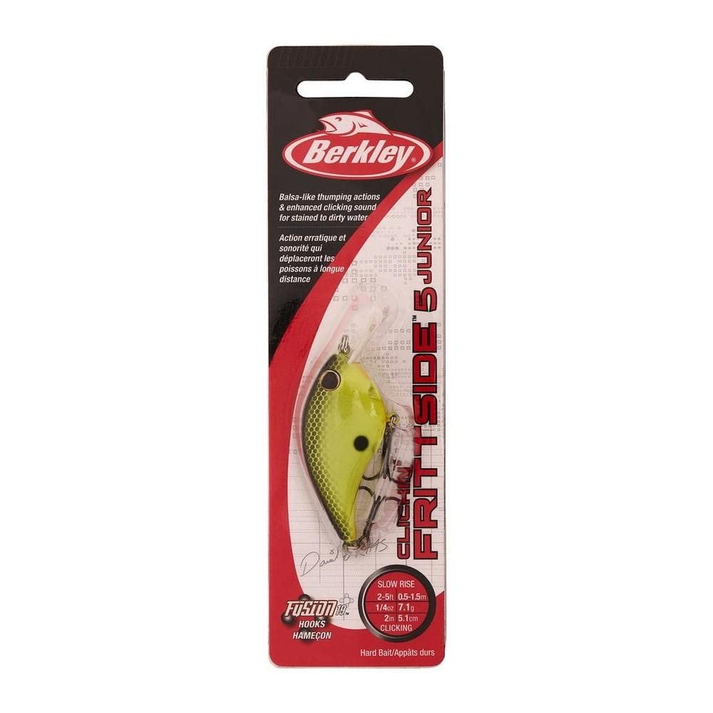 Berkley Clickin’ Frittside Lure, Black Chartreuse, 5 Junior (1/4 oz)