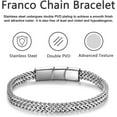 thumbnail image 3 of Bracelets for Men-Stainless Steel Magnetic Clasp Franco Chain Mens Bracelet, 3 of 7