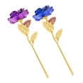 thumbnail image 2 of Chapado En Oro De Tallo Largo Flor De Rosa Artificial Romántico Día De San Valentín Amante Regalo Adornos Para El Hogar 24K Speravity HA024592-07, 2 of 6