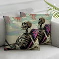 thumbnail image 3 of nygtbtfer  Summer Pillow Funny Skeleton Throw Pillow Covers Summer Farmhouse Cushion Case Decor for Sofa Couch White, 3 of 7