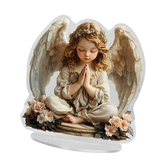 Guarder Angel Statue,Healings Angel Figurine Table Ornament Acrylic Praying Angell Sculpture Housewarming Gift Home Decors