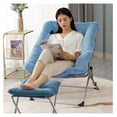 thumbnail image 2 of Comfy Saucer Chair for Adults, Soft Faux Fur Folding Lounge Chair for Bedroom Living Room Dorm Rooms Flexible Reading Chair for Teens Kids, X-Large Foldable Chair (Ottoman-Blue), 2 of 7