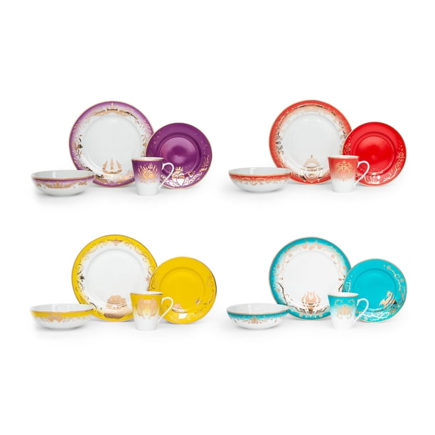 Disney Villains 16-Piece Dinnerware Set | Maleficent, Evil Queen, Jafar, Ursula