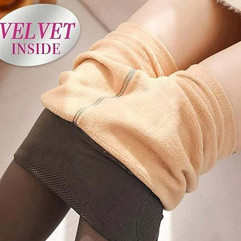 2 Pack Fleece Lined Leggings for Women Winter Pantyhose Fake Translucent  Tights Opaque High Waisted Pants Leggings Women Clothes