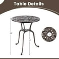 thumbnail image 3 of Costway 24" Round Cast Aluminum Table Patio Dining Bistro Table with 2 Inch Umbrella Hole, 3 of 10