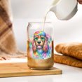 thumbnail image 3 of Hippie Cocker Spaniel Portrait Watercolor Tie-Dye Vintage Styles 16oz Glass Cup Mug Cockers Dog Lover Gifts Glass Can - 00014, 3 of 5