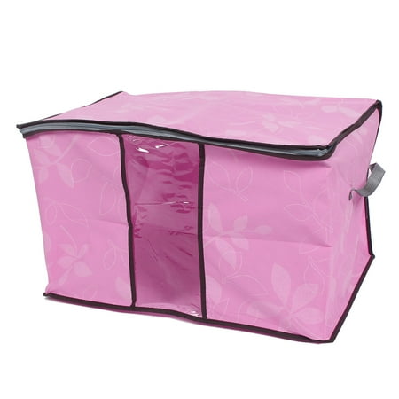 Quilt Display Chest Unique Bargains Floral Print Zippered Coats Bed Sheets Quilt Duvet Storage Bag Holder Container ()