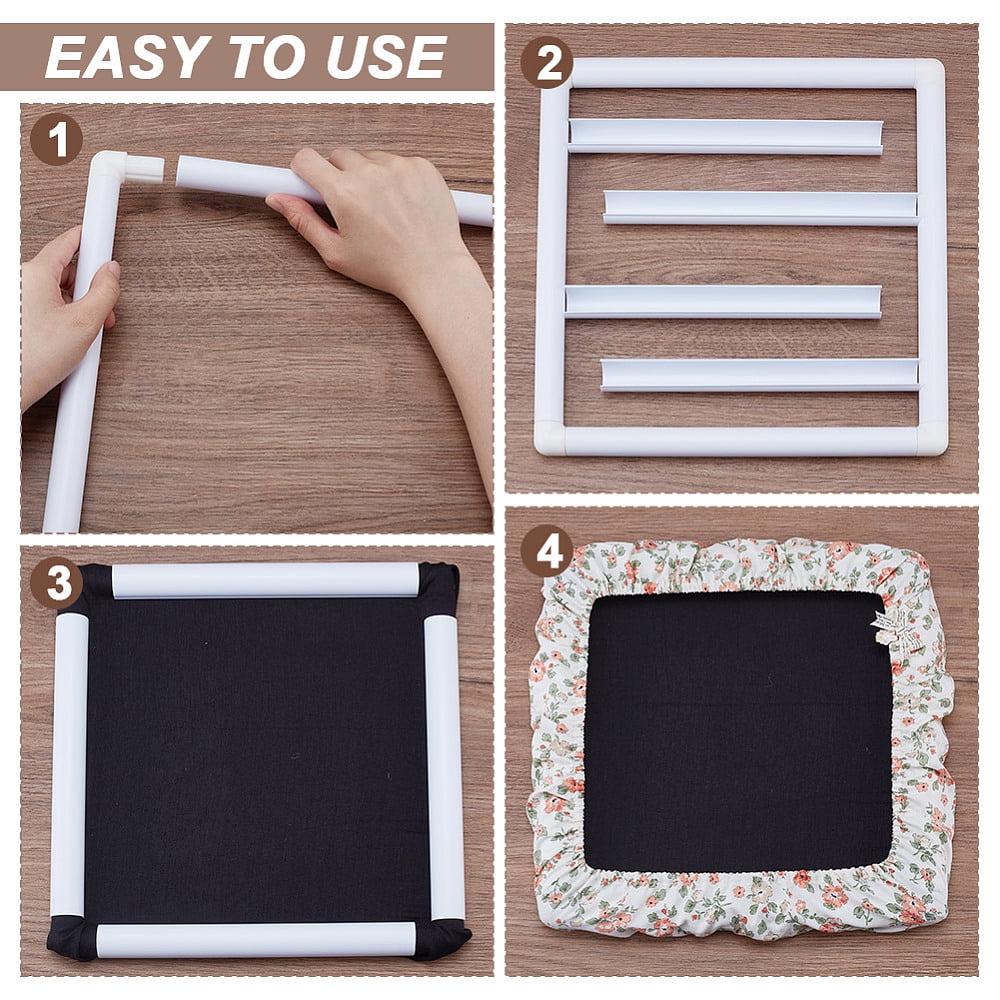 Plastic Stitch Embroidery Hoops Sewing Tools Accessory with Polyester Stitch Embroidery Hoop Cover White 287x287x23mm