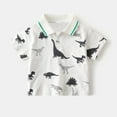 thumbnail image 2 of Chemise à Manches Courtes Imprimée Dinosaure avec Col à Revers pour Filles, Tissu Polyester, Longueur Régulière, Col Rond, Tenue Décontractée, pour 2–10 Ans, 2 of 3