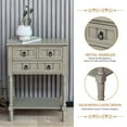thumbnail image 4 of Entryway Table with Storage, Rustic Small Console Table w/ 3 Drawers & Open Bottom Shelf, Skinny Wood Console Table, Narrow Sofa Side Table for Living Room, Foyer, Entry Table, Roast Oyster, 4 of 6