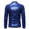 thumbnail image 3 of Lilgiuy Men Casual Solid Standing Collar Long Sleeve Sequin Dance Dress Zip Jacket Blue 2022 Fall Winter, 3 of 4