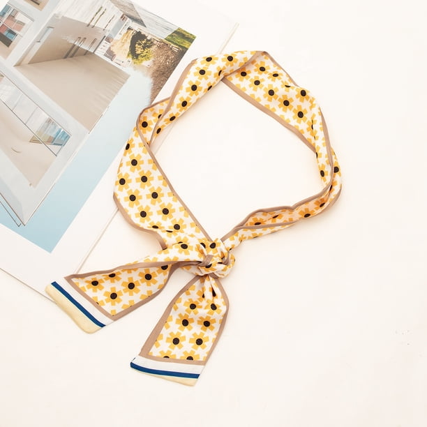 Nvzi Bufanda elegante, bufanda larga, bolsa para atar la diadema, correa para el cabello, correa para atar el regalo de mano, accesorios para el cabello, bufanda para diadema (amarillo)