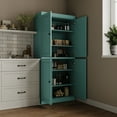 thumbnail image 4 of Palace Imports 100% Solid Wood Kitchen Pantry Storage Cabinet with Solid Doors and Adjustable Shelves, Aqua Blue, 4 of 8