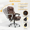 thumbnail image 3 of Homrest Executive Office Chair W/ Adjustable Lumbar Support,Massage Office Chair for Adult,Brown, 3 of 8